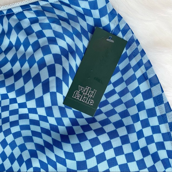 NWT Wild Fable Size M Y2K Psychedelic Mesh Miniskirt - Picture 3 of 9